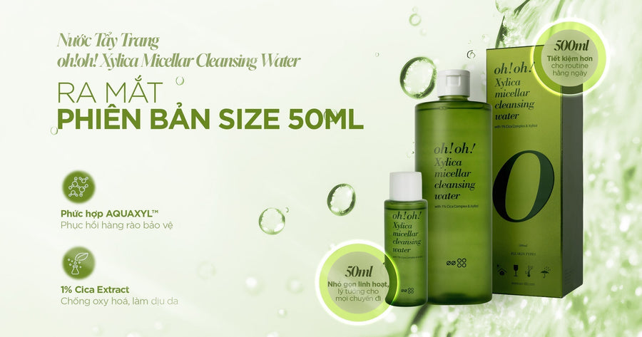 💦 OH!OH! XYLICA MICELLAR CLEANSING WATER 500ML LAUNCHES NEW LOOK AND 50ML VERSION