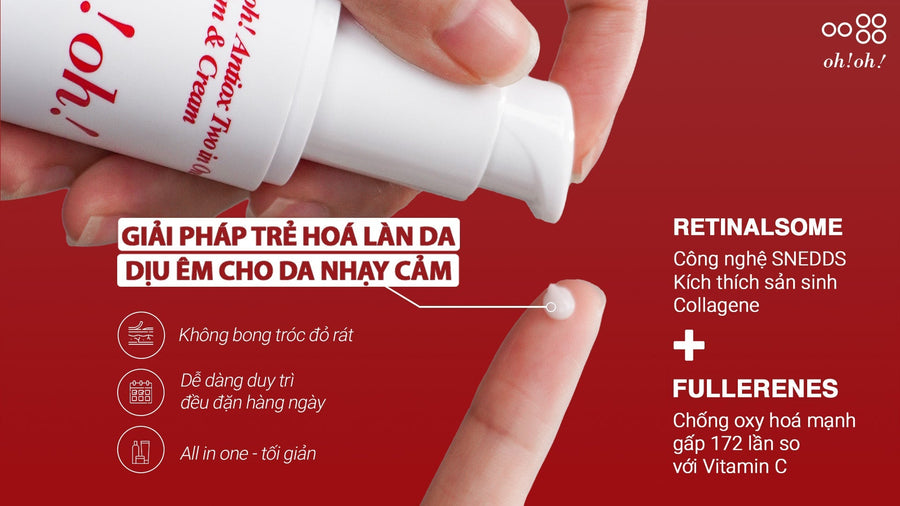 oh!oh! ANTIOX TWO IN ONE: SERUM CHỐNG LÃO HÓA ĐỘT PHÁ THẾ HỆ MỚI