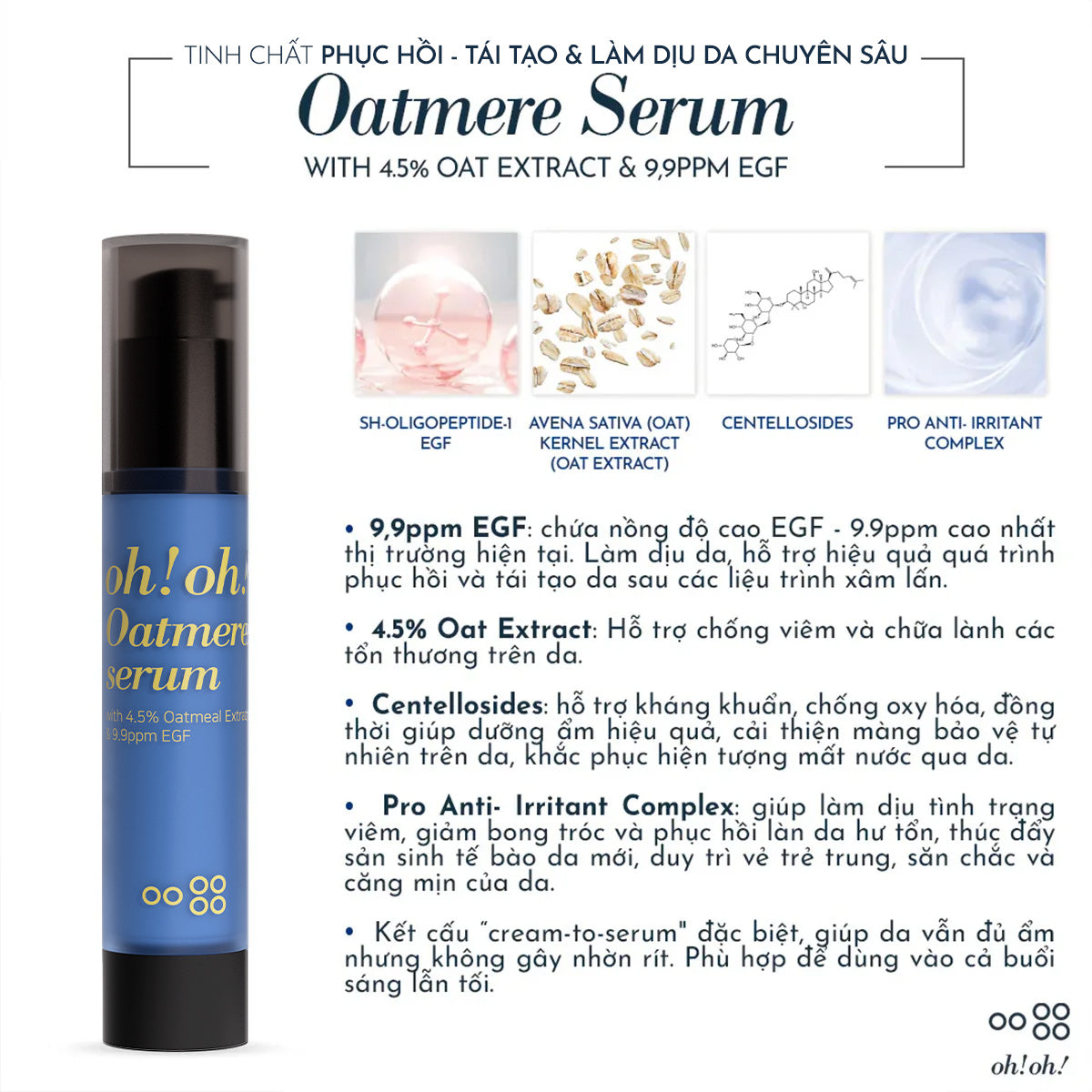 Serum Dưỡng Ẩm Và Làm Mờ Nếp Nhăn oh!oh! Oatmere Serum 25ml