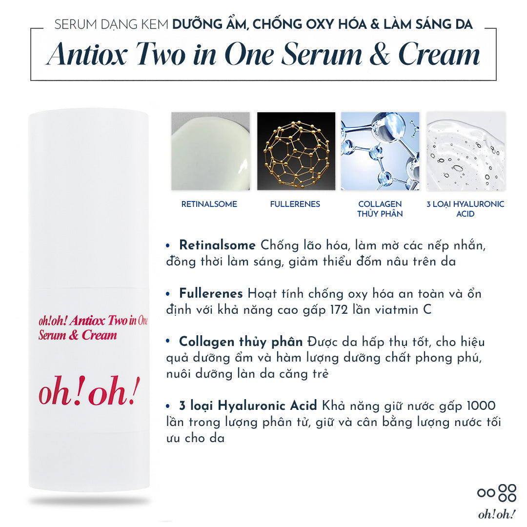 oh!oh! Antiox Two in One Moisturizing and Anti-Wrinkle Serum & Cream 25g