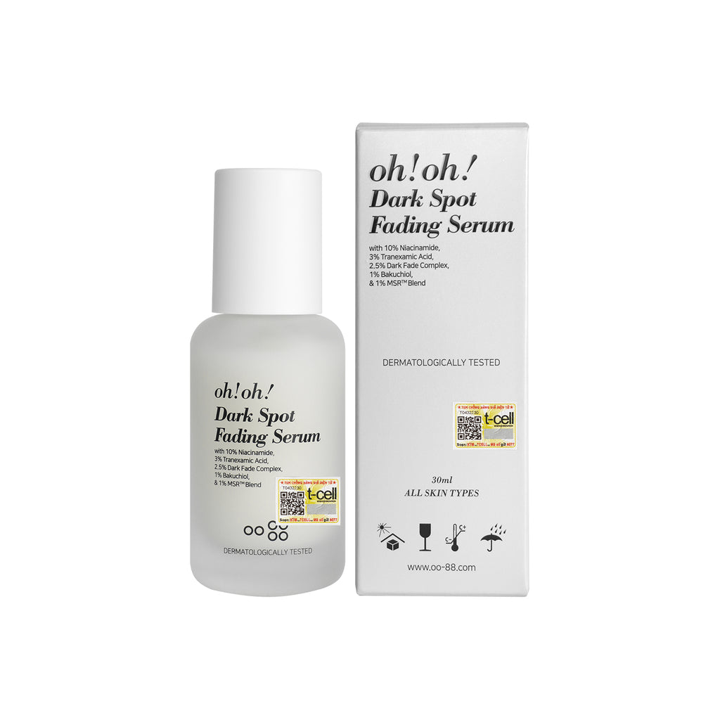 Tinh chất làm mờ thâm nám & cải thiện sắc tố da chuyên sâu oh!oh! Dark Spot Fading Serum 30ml (with 10% Niacinamide, 3% Tranexamic Acid, 2.5% Dark Fade Complex, 1% Bakuchiol & 1% MSRTM Blend)