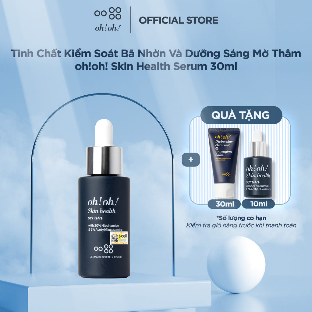 Tinh Chất Kiểm Soát Bã Nhờn Và Dưỡng Sáng Mờ Thâm oh!oh! Skin Health Serum 10ml/30ml (with 20% Niacinamide & 2% Acetyl Glucosamine)