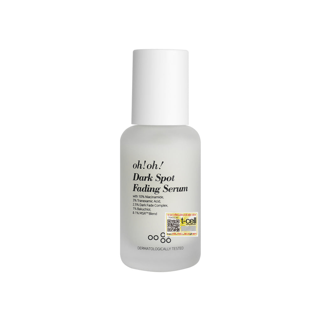 Tinh chất làm mờ thâm nám & cải thiện sắc tố da chuyên sâu oh!oh! Dark Spot Fading Serum 30ml (with 10% Niacinamide, 3% Tranexamic Acid, 2.5% Dark Fade Complex, 1% Bakuchiol & 1% MSRTM Blend)