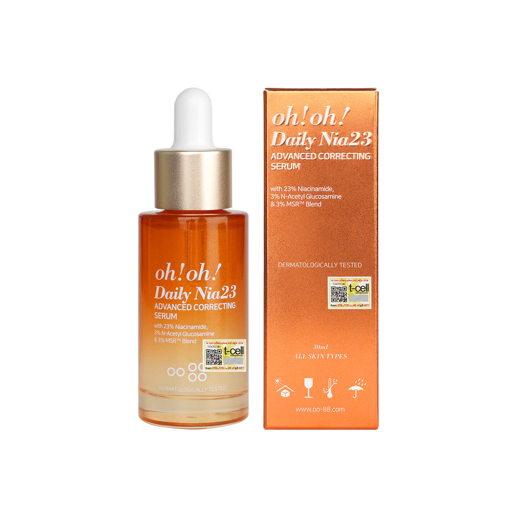 Tinh chất sửa chữa sắc tố chuyên sâu, sáng da & giảm thâm nám oh!oh! Daily Nia23 Advanced Correcting Serum 30ml (with 23% Niacinamide, 3% N-Acetyl Glucosamine & 3% MSR™ Blend)