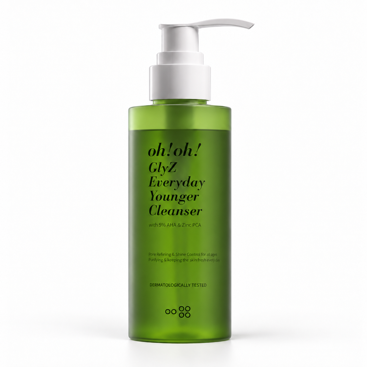 oh!oh! Glyz Everyday Younger Cleanser 200g (with 5% AHA & 1% Zinc PCA) - Gentle Cleansing Facial Cleanser, Supports Brighter and Younger-Looking Skin