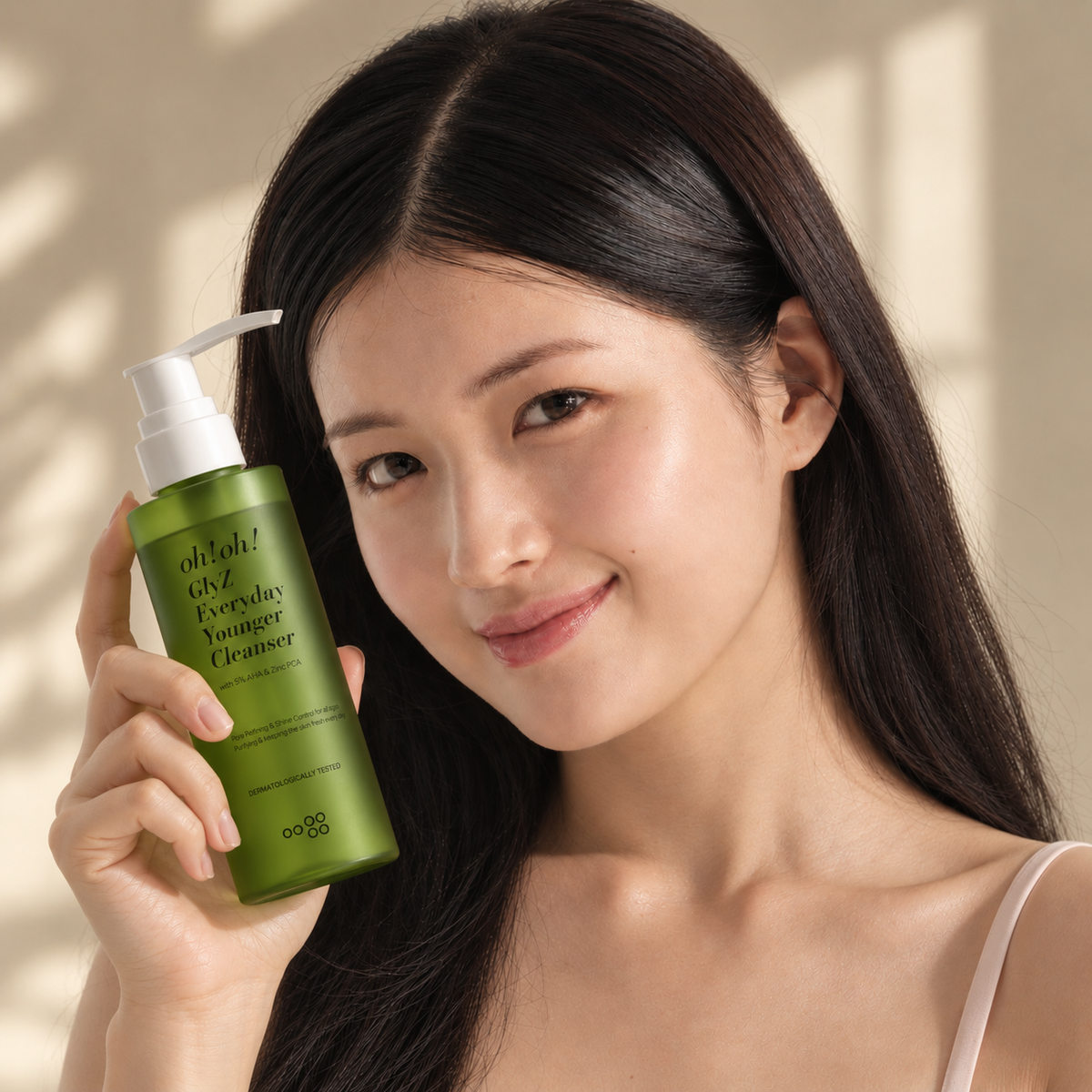 oh!oh! Glyz Everyday Younger Cleanser 200g (with 5% AHA & 1% Zinc PCA) - Gentle Cleansing Facial Cleanser, Supports Brighter and Younger-Looking Skin