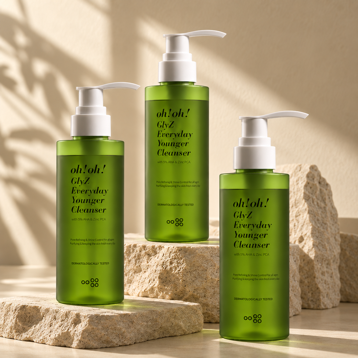 oh!oh! Glyz Everyday Younger Cleanser 200g (with 5% AHA & 1% Zinc PCA) - Gentle Cleansing Facial Cleanser, Supports Brighter and Younger-Looking Skin