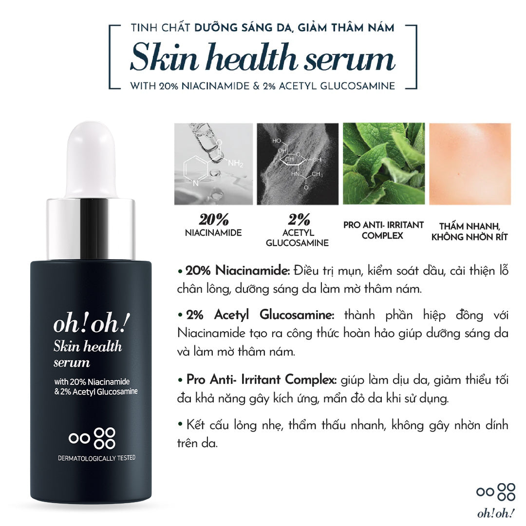 Serum Dưỡng Ẩm Và Làm Sáng Da oh!oh! Skin Health Serum 10ml/30ml